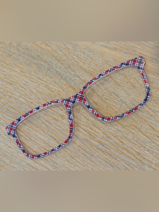 Pair Eyewear Accessories - Kirby Style Topper for PAIR Eyewear Glasses Plaid Red Gray Ohio State Buckeyes